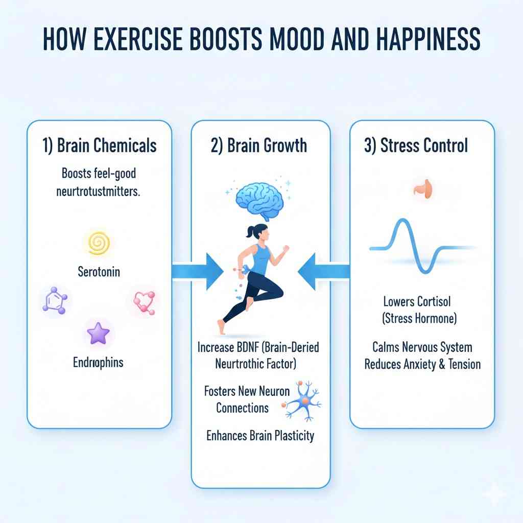 Read more about the article How exercise improves mood and increases happiness levels