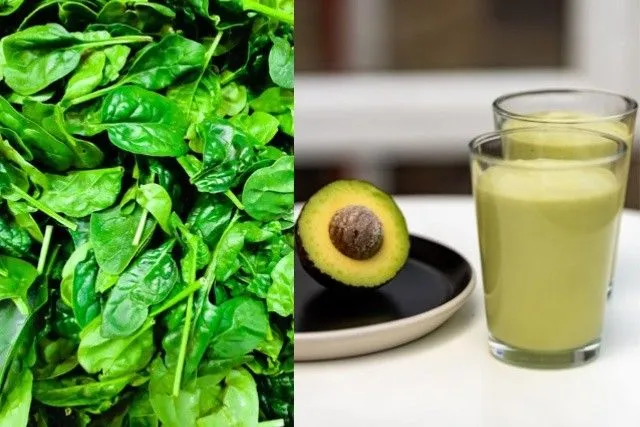 Avocado spinach protein smoothie made with fresh spinach, avocado, and protein-rich ingredients for weight loss and daily nutrition.