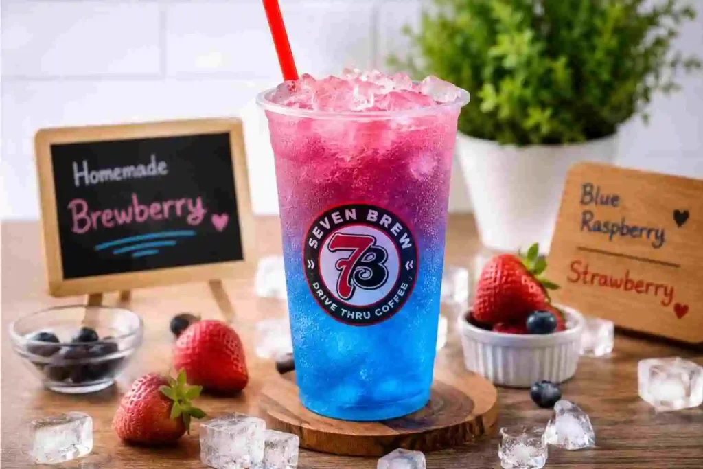 Homemade 7 Brew Brewberry recipe with blue raspberry and strawberry flavors