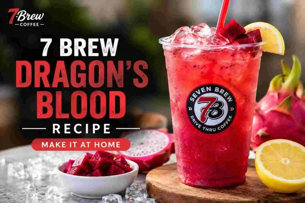 7 Brew Dragon’s Blood recipe with dragon fruit, lemon, and ice