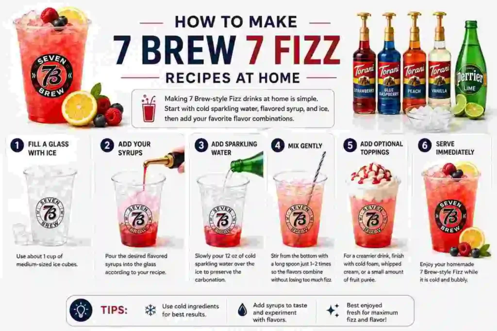 Step-by-step guide to making a refreshing 7 Brew Fizz drink at home